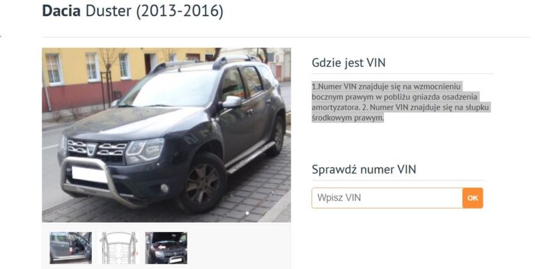 Dekoder VIN Dacia Znajdź VIN